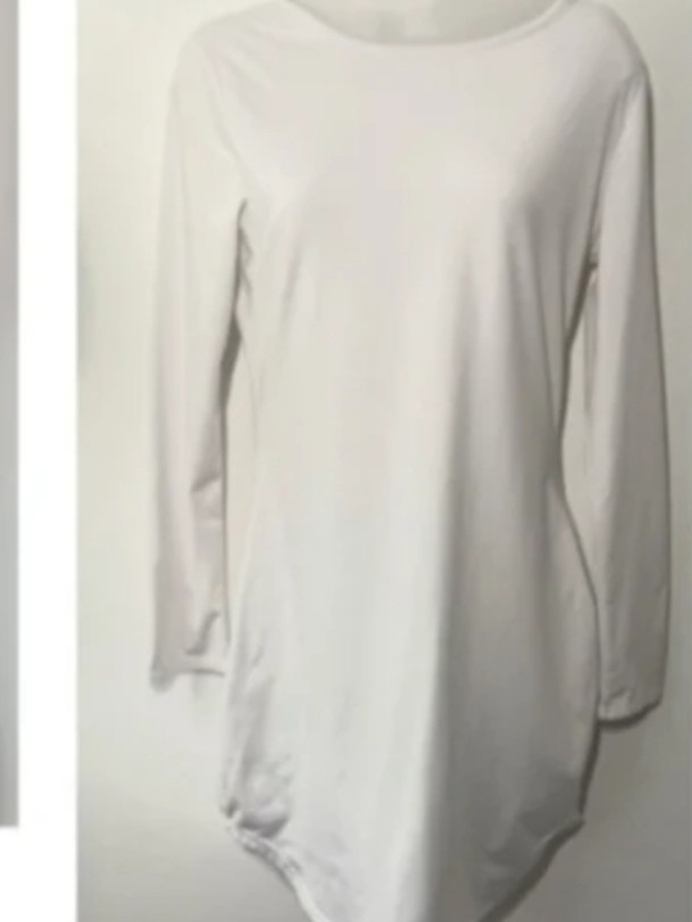 Women's Long Sleeve White Lined Tunic Dress